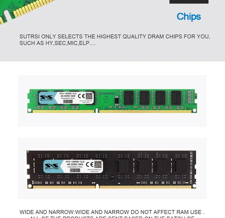 Suntrsi DDR3 Ram 8 Гб 1600 МГц 1333 МГц 4 ГБ для настольного компьютера 1,5 в настольной памяти 240pin