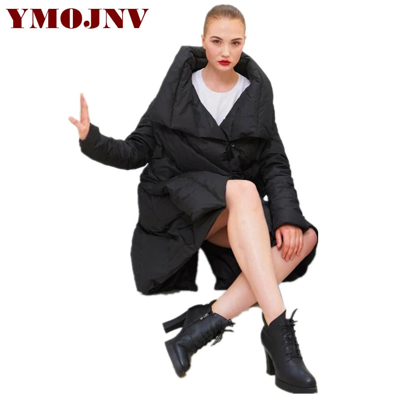 YMOJNV оригинальный дизайн 2019 модная Новая женская накидка Зимняя парка пальто