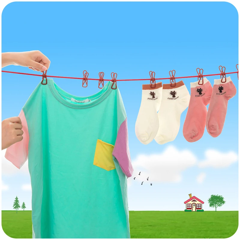 Go Travel Clothes Line, Easy-to-Hang Clothes Line With Polyester Rope And Rubber Suction Cups At Ends, Ideal For Hotels, Camping, RVs, Anywhere And Everywhere, Travel Essentials, 2.5 M (8 Ft