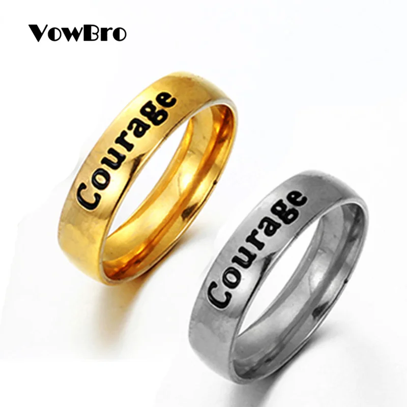 

VowBro 2018 New Arrivals Hot Fashion women's ring Gold Color And Silver Plated Courage Ring For Women Jewelry