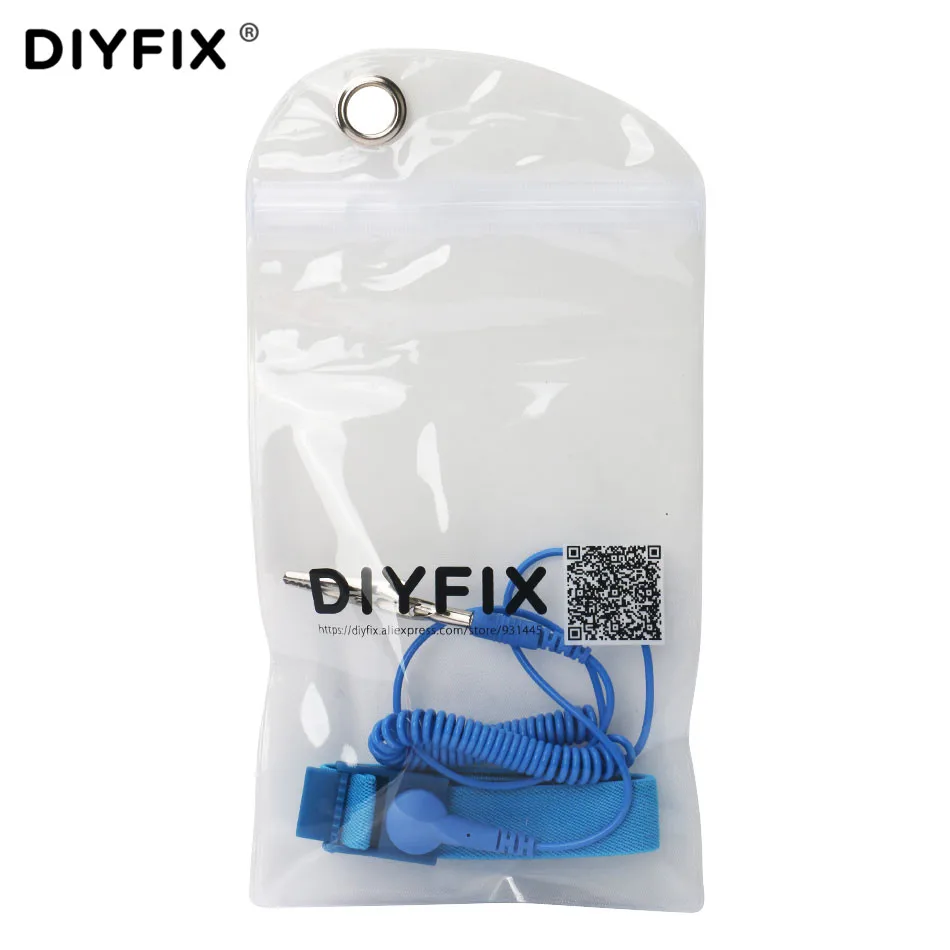 DIYFIX Регулируемый ОУР Антистатический браслет Эластичная лента с крокодил для чувствительной электроники ремонт инструментов