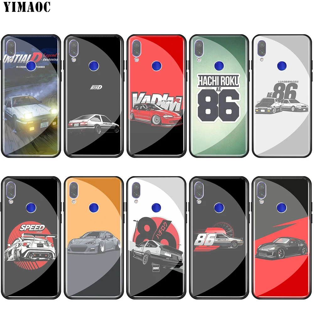 Lavaza initial d AE86 Tempered glass TPU Case for Redmi Note 4X 5 6 6A 7 Pocophone F1 | Мобильные телефоны и аксессуары