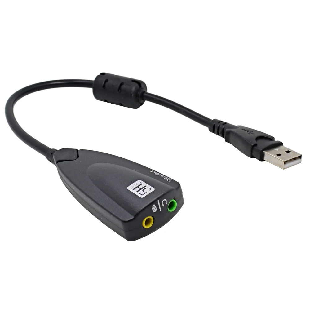 

TISHRIC Hot 5HV2 External usb sound card 7.1 with 3.5mm usb audio interface adapter for headphone speakers laptop Computer PC