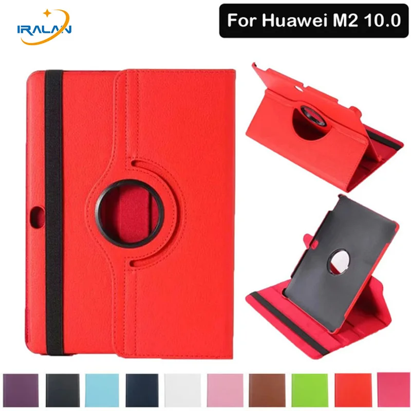 

Hot 360 Rotating PU Leather Stand Cover For Huawei MediaPad M2 10 M2-A01W M2-A01L Tablet Case for Huawei 10.0 inch fundas+Stylus