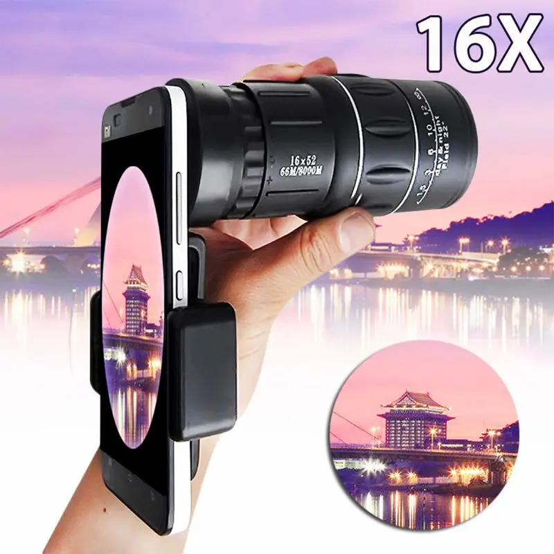 16x52 Zoom Hiking Monocular Telescope 