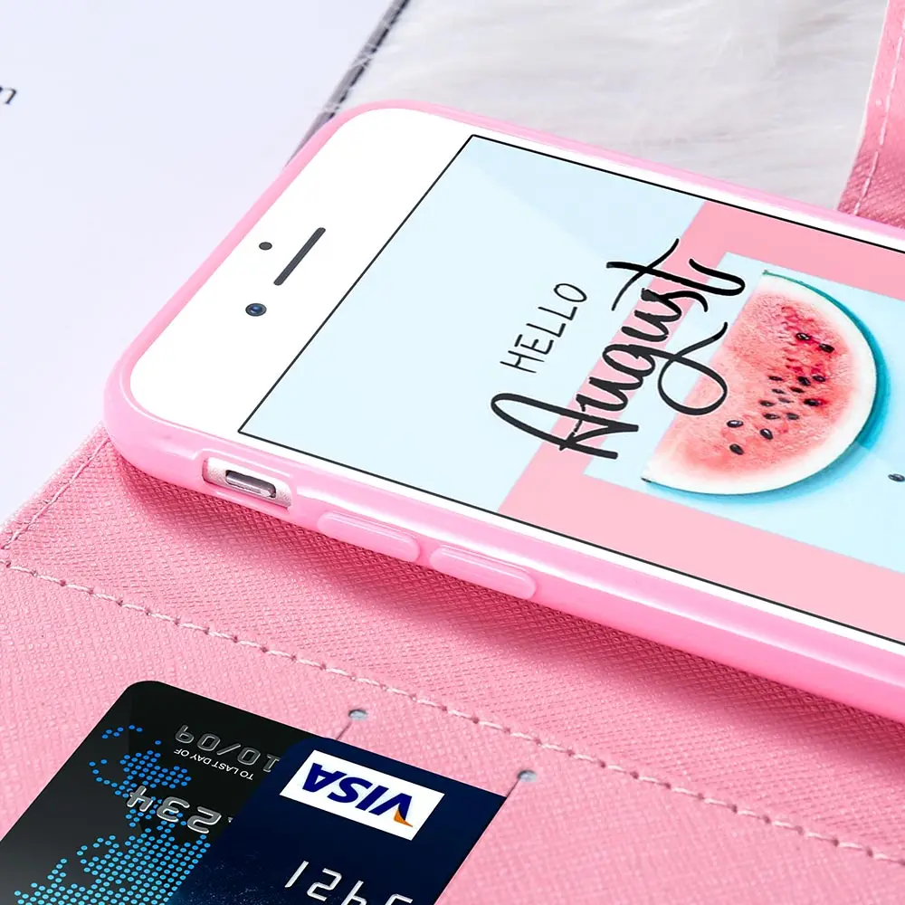 Кожаный флип чехол KISSCASE для Samsung S10 S10E Plus S7 S8 S9 леопардовый кошелек Note8 9 A8 A9