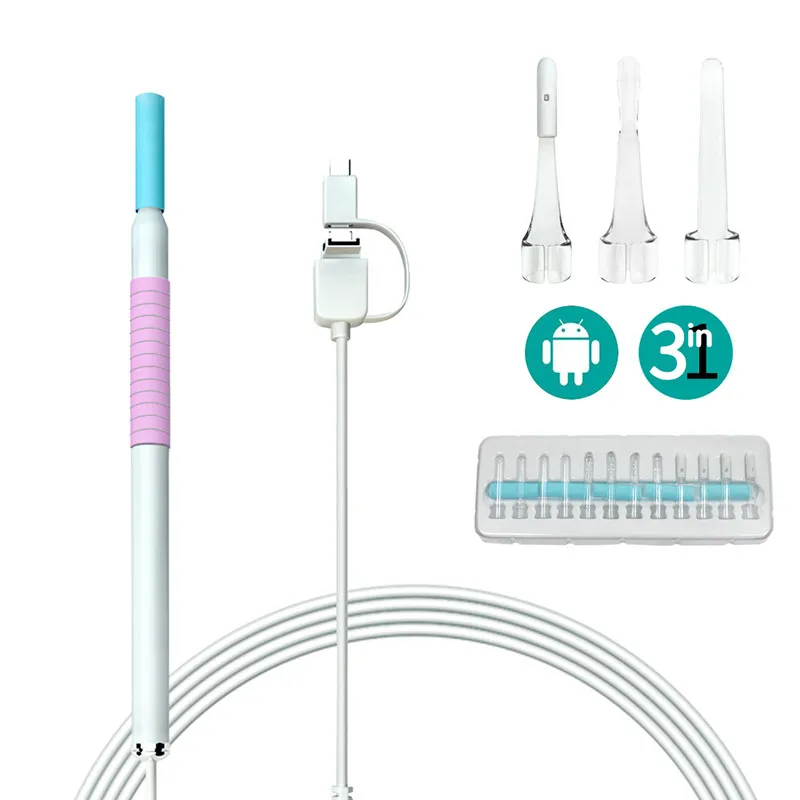 

Android IPhone WIFI Otoscope Ear Health Care Inspection Video Visual Camera HD720P Wireless 3in1 Endoscope Camera for Ear Health