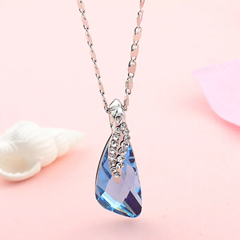 Ожерелья и подвески Neoglory Blue Fashion Стразы с кристаллами свадебные украшения для