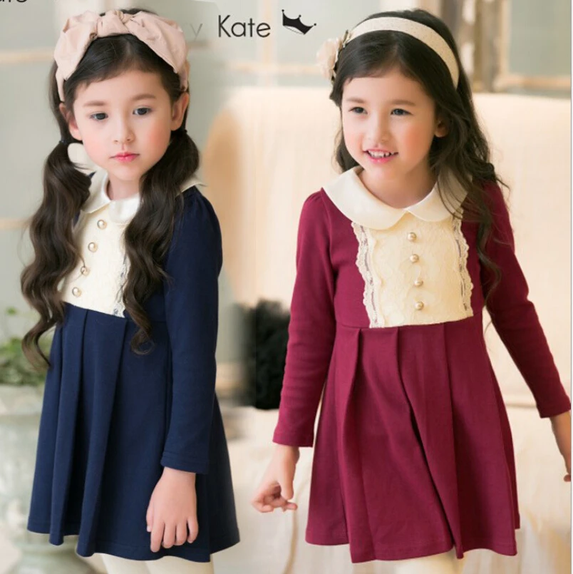 Aliexpress.com : Buy Baby Girls Cotton Fleece Long Sleeve Fall Dresses ...