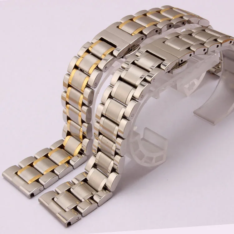 Wholesale New arrival Stainless steel Watchband Straps14mm 16mm 18mm 19mm 20mm 21mm Bracelets For Men Watches