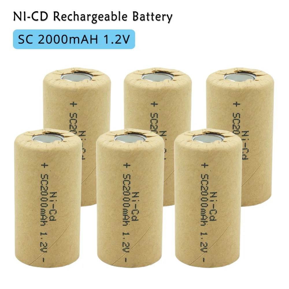 SC подводная лодка C 2000 мАч Ni CD 1 2 V Перезаряжаемые NI Батарея высокая скорость