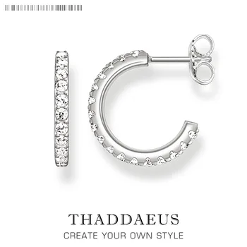 

White CZ Hinged Hoop Earrings ,Europe Style Glam Fashion Good Jewerly For Women Girl,2018 Autumn Gift In 925 Sterling Silver