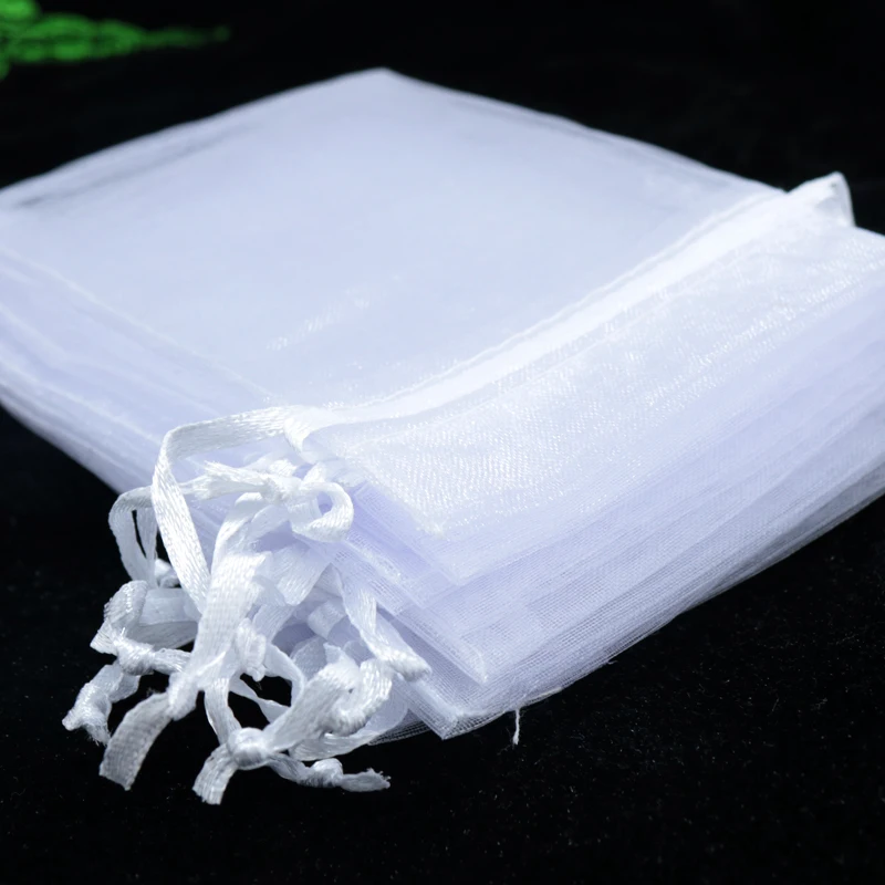 100 шт Высокое качество 17x23 см большой мешок из органзы Белый цвет свадебный подарок конфеты мешок для подарков, упаковка для ювелирных изделий сумки