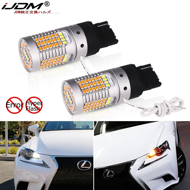 

iJDM No Hyper Flash 21W 7440 992A T20 LED Switchback LED Bulbs For Lexus Mazda Nissan Infiniti Daytime Running/Turn Signal Light