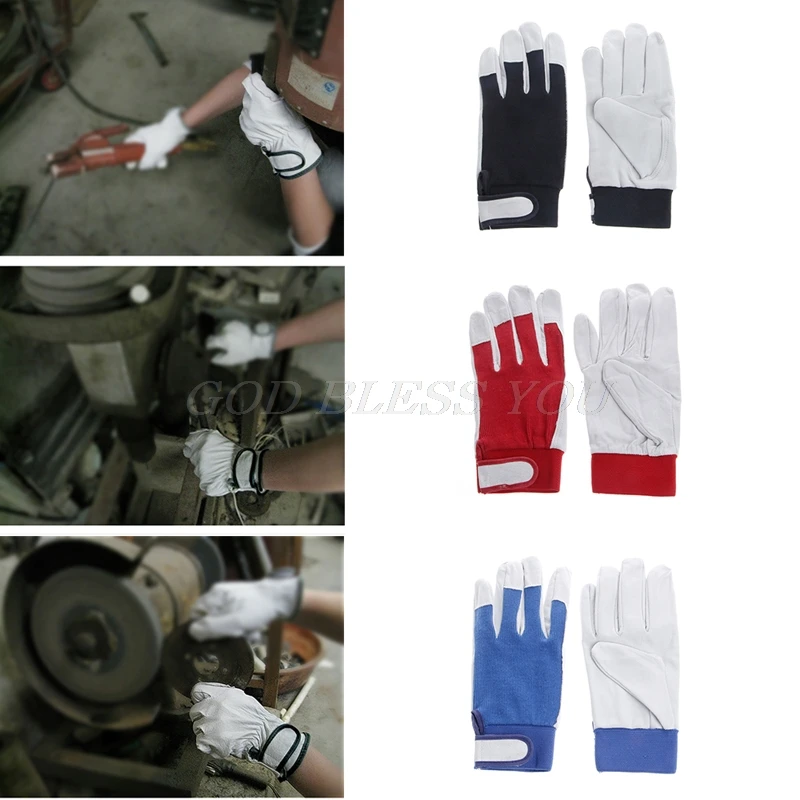 1Pair Pigskin Leather Gloves Wear Resistant Driving Working Repair Safe Gloves