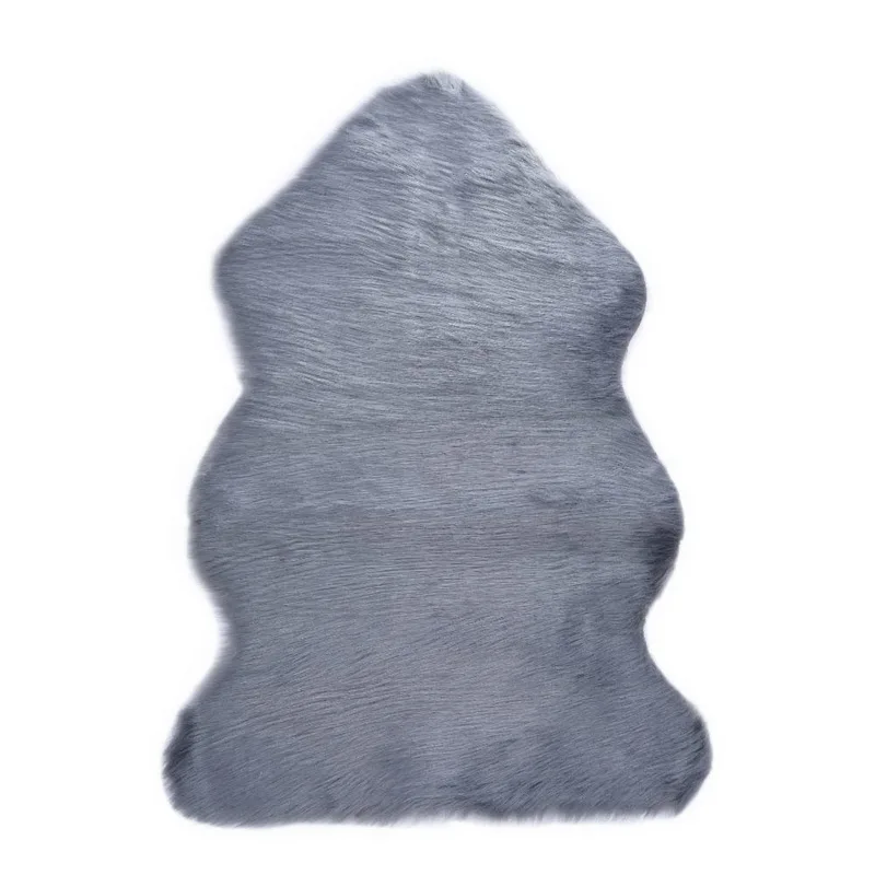 Urijk белый меховой ковер лохматый искусственный Прямоугольник мягкая овчина небольшой ворсистый ковер подушка для сиденья домашний декор длинные волосы сплошной мат гостиная - Цвет: A40x60cmgrey