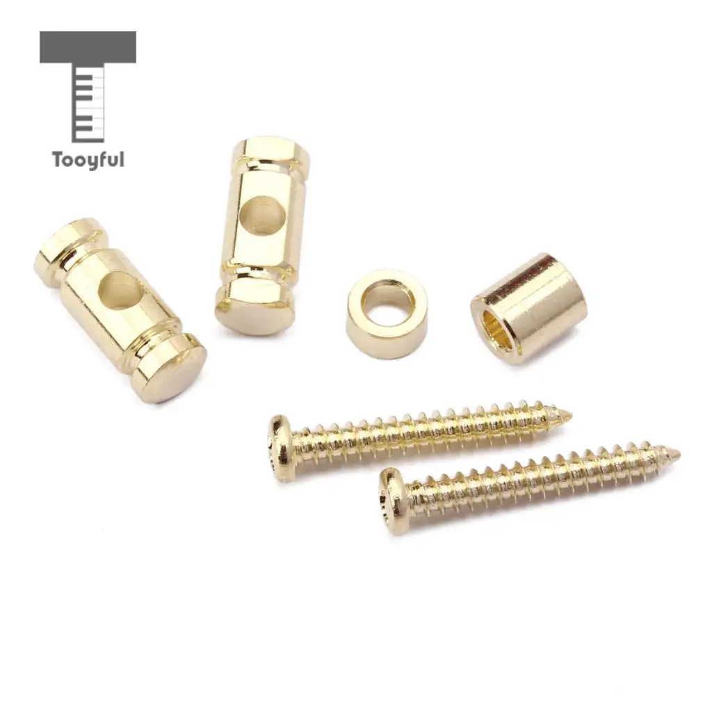 Tooyful Set of 2 Guitar Replacement Gold Copper String Mounting Tree Guide Retainer Musical Instrument Parts