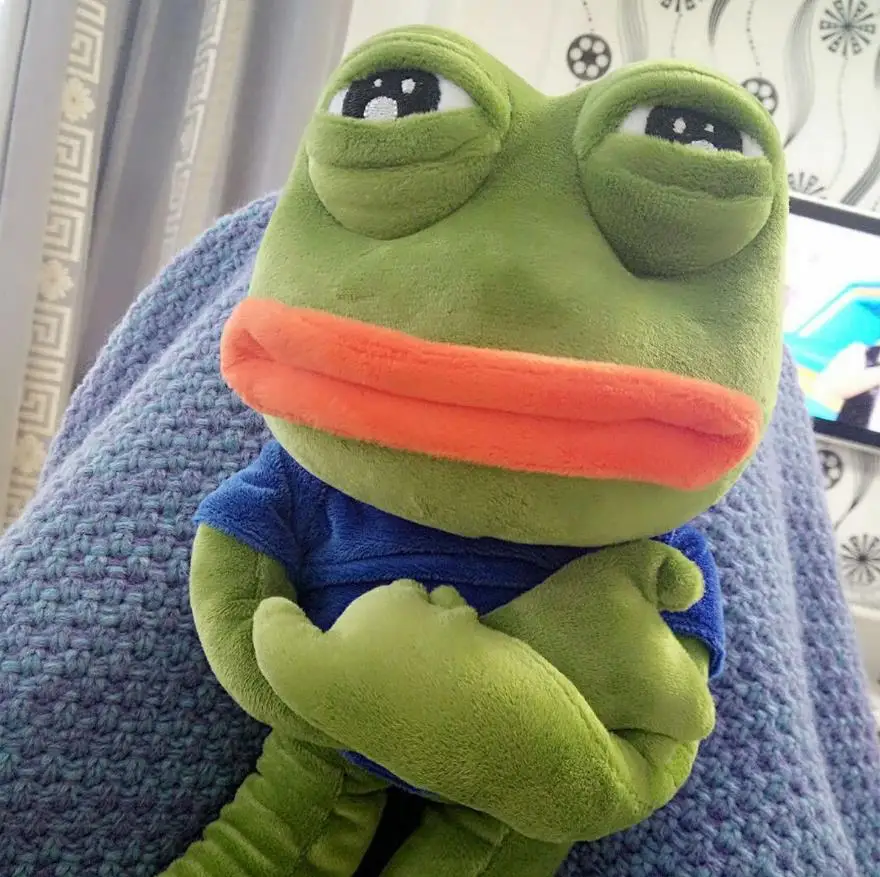 42 см волшебное выражение Pepe лягушка Sad Frog плюшевые 4 Чан мем куклы чучело игрушка подарок