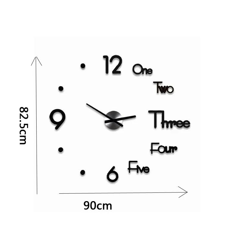 DIY Современные Дизайнерские цифровые 3d настенные часы самоклеящиеся настенные часы стикер большие настенные часы кухонные часы для дома гостиной