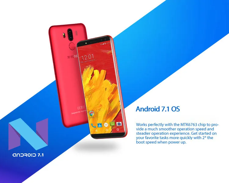 M-HORSE PURE 3 4GB RAM 64GB ROM Helio P23 MTK6763 2.0GHz Octa Core 5.7 Inch IPS Full Screen Quad Camera Android 7.1 4G LTE Smartphone