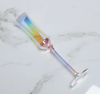 

Plating Goblet Wine Glass Crystal Cocktail Glasses Dream Rainbow Champagne Flute Brandy Glass Drinking Cup Bar Hotel PartyLFB346