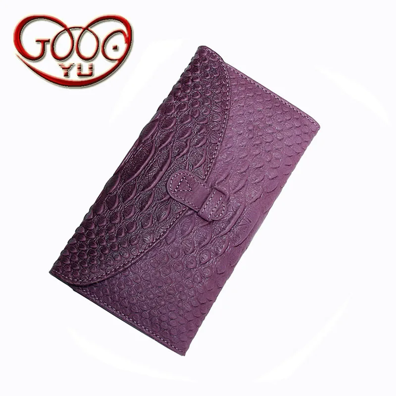 

Korean version of the leather crocodile pattern ladies long wallet leather snake pattern pumping multi-card bit money bills wall