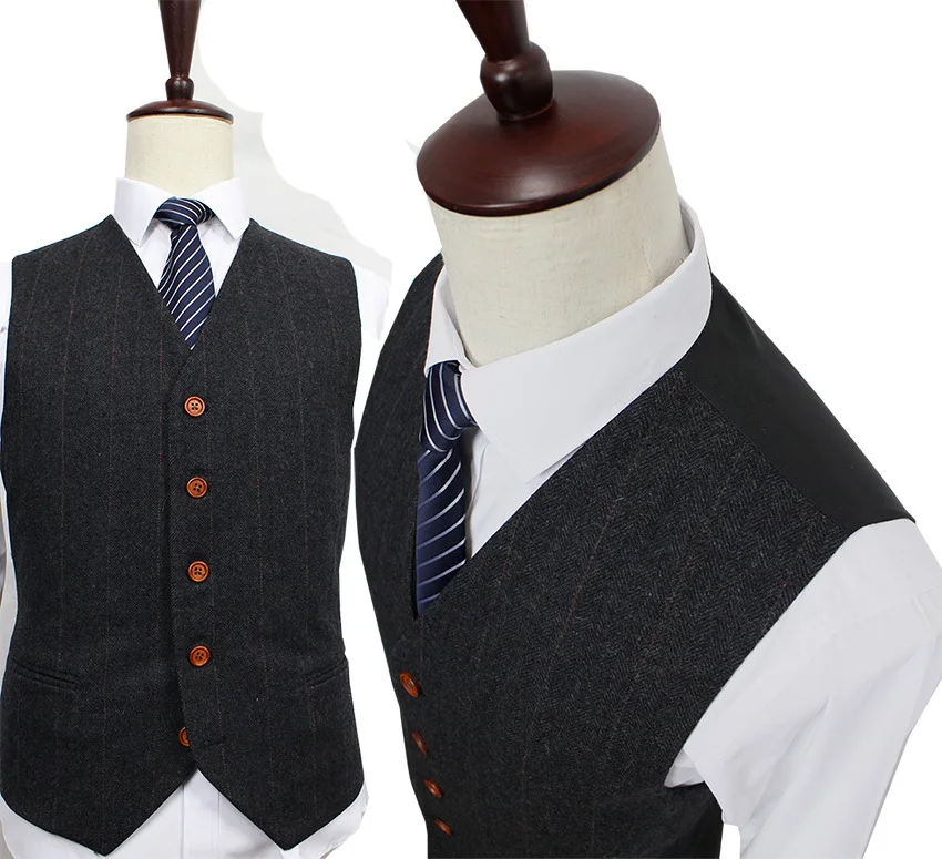 Wool-Dark-Grey-Herringbone-Tweed-tailor-slim-fit-wedding-suits-for-men-Retro-gentleman-style-custom (2)