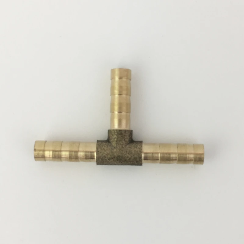 

6mm 8mm 10mm 12mm Brass 3 Way Hose Tube Barb Copper Barbed Coupling T-Shape Hose Fittings