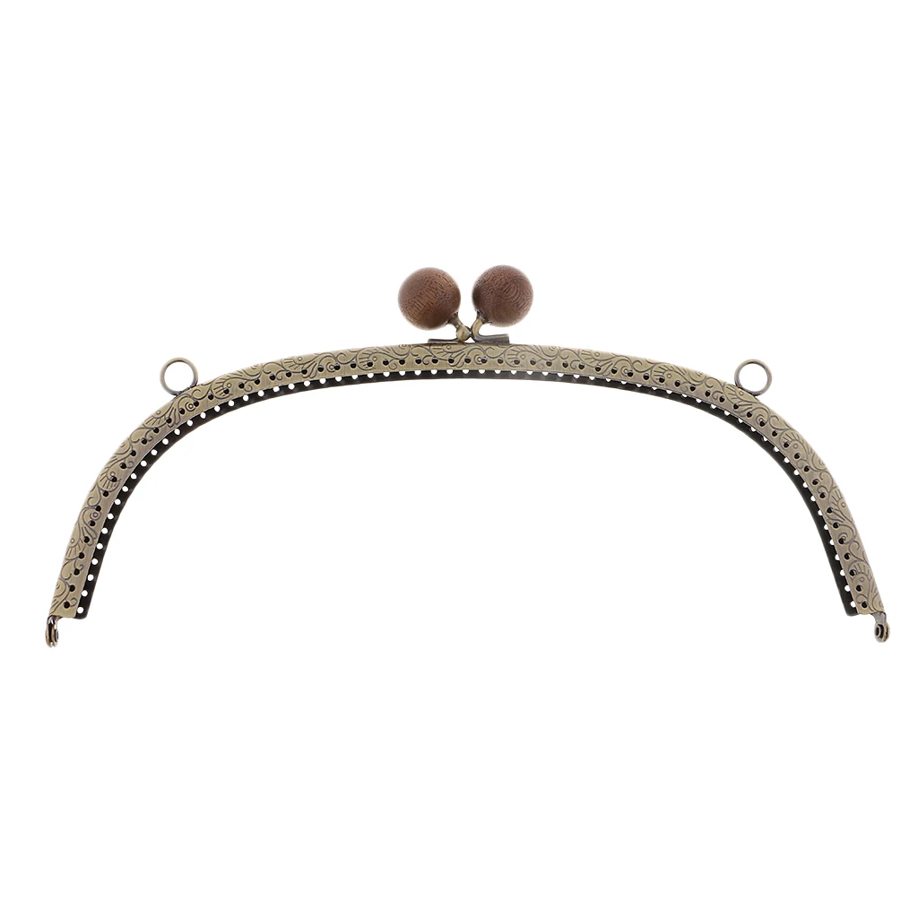  24.5cm Metal Arch Frame Kiss Clasp Lock Bead Head for DIY Handbag Purse Coin Bag