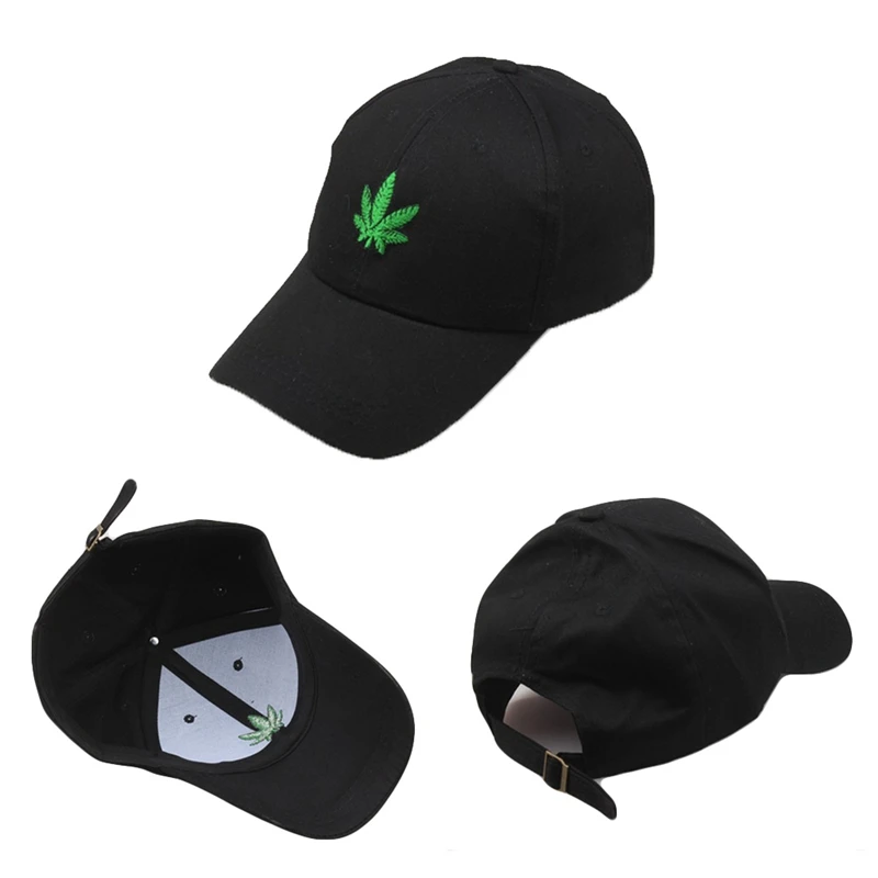 Новая мода вышивка лист белая кепка сорняки Snapback Головные уборы для мужчин и женщин хлопок хип-хоп облегающая бейсболка s