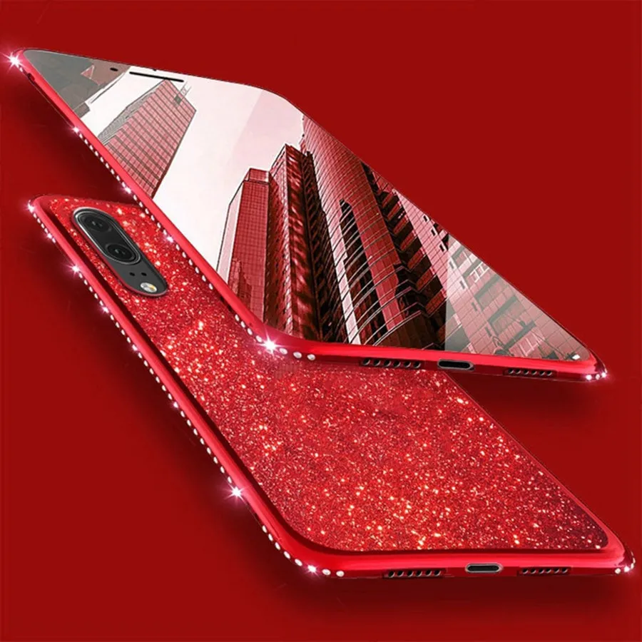 

Phone Case For Huawei P30 Pro P20 Lite Case Huawei Mate 10 20 Lite Nova 3 3i Luxury Plating Glitter Diamond Silicone Back Cover