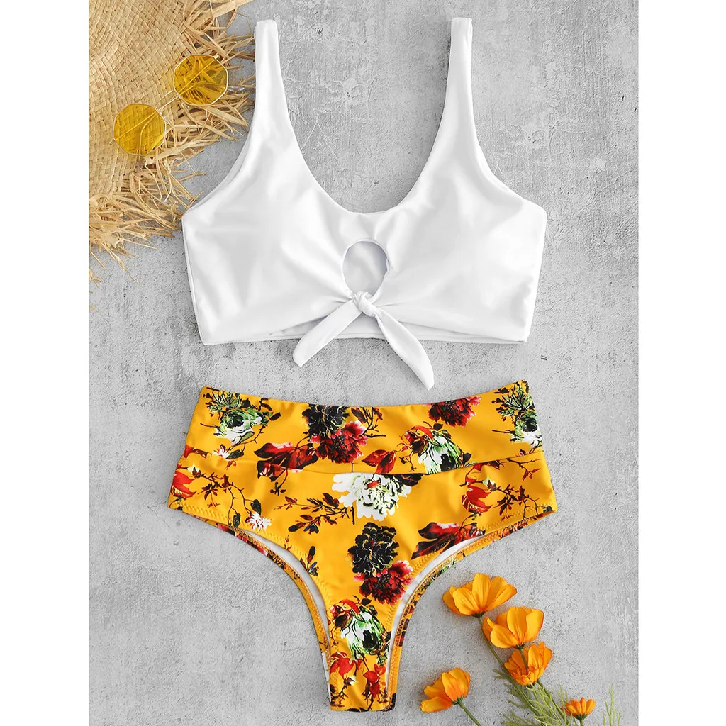 

2019 Women Printing Swimsuit Bandage Women Bikini Set Push-Up Brazilian Swimwear Female Beachwear Swimsuit maillot de bain femme