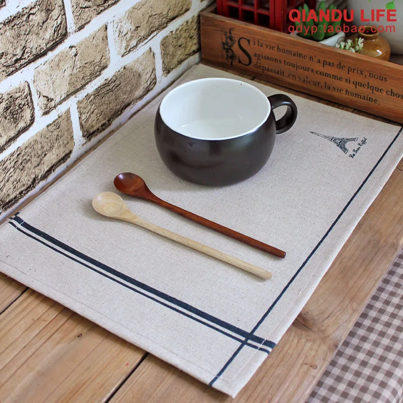 Tower cotton and linen eat mat, cotton and linen table MATS, table