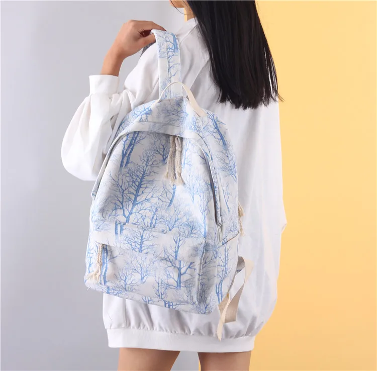 Милый парусиновый рюкзак с принтом в японском стиле Mori Girl, рюкзаки для девочек-подростков, школьный рюкзак Harajuku, корейский Повседневный рюкзак Mochilas