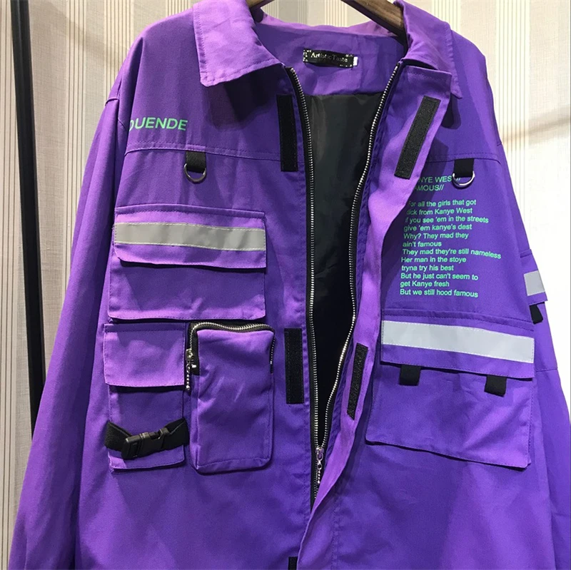  Street Jackets Hip Hop Erkek Mont Patchwork Punk Rock Men Coat Big Size   (29)