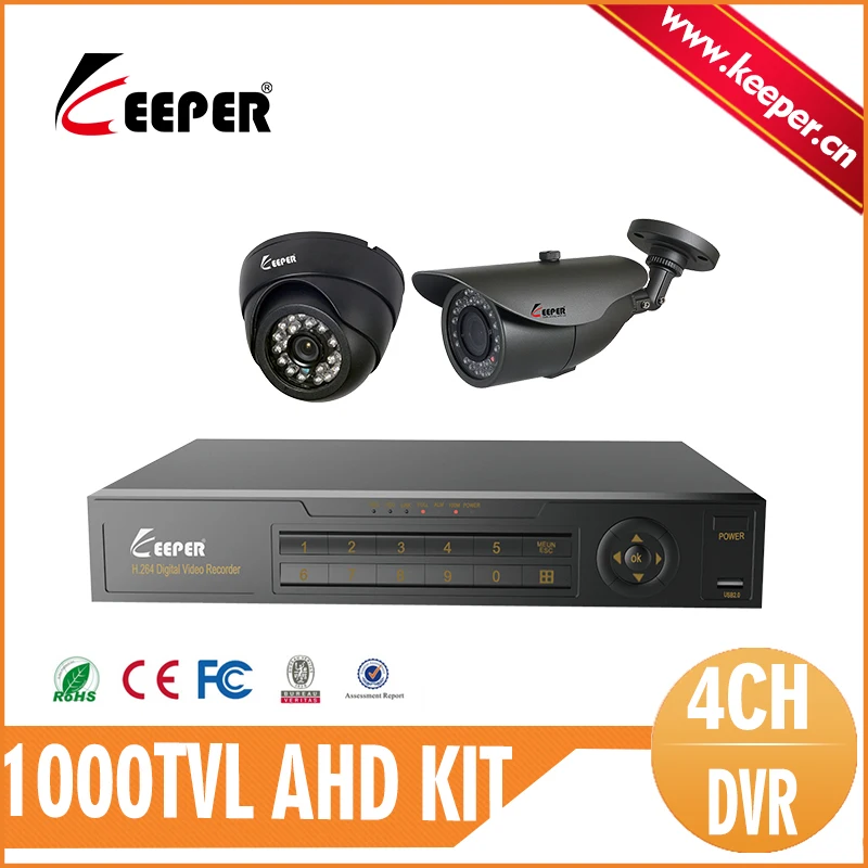 

KEEPER DIS 4CH 960H DVR Kit 1000TVL Fixed Lens Analog Camera Outdoor IR Camera and Indoor Mini Dome Camera