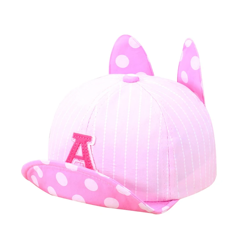 Rabbit Dot Baby Caps With Ears Cute Letter Baby Baseball Caps Boys Girls Sun Caps Striped Fashion Toddler Hat Baby Boys Clothing (4)