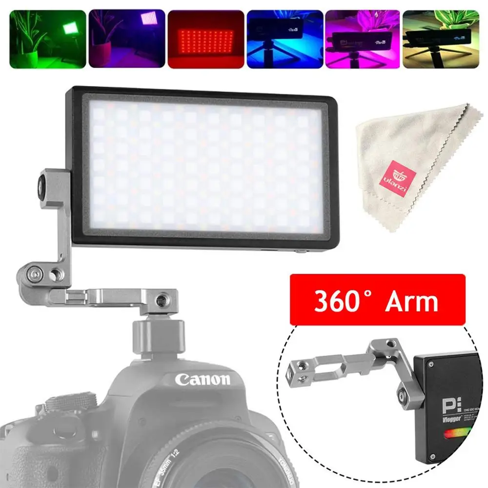 

Pocket Boling BL-P1 RGB LED Video Light Dimmable Full Color Studio Vlog Photography Lighting with 360 Bracket for DSLR Camera