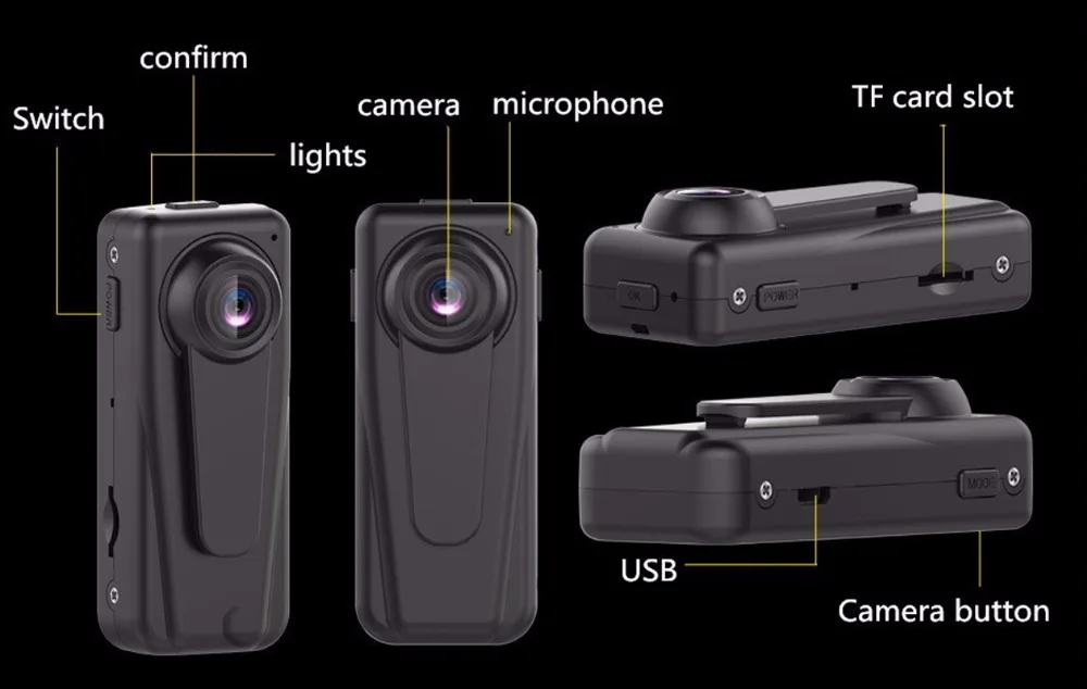 VRFEL поддержка 128 ГБ F1 HD 1080P спортивная DV портативная мини камера 140 градусов аудио