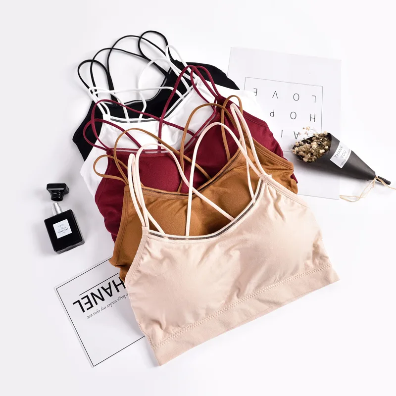 

Seamless Cross Strap Beauty Back Wrapped Chest Comfortable Breathable Short Section Tube Tops Fitness Underwear Bras