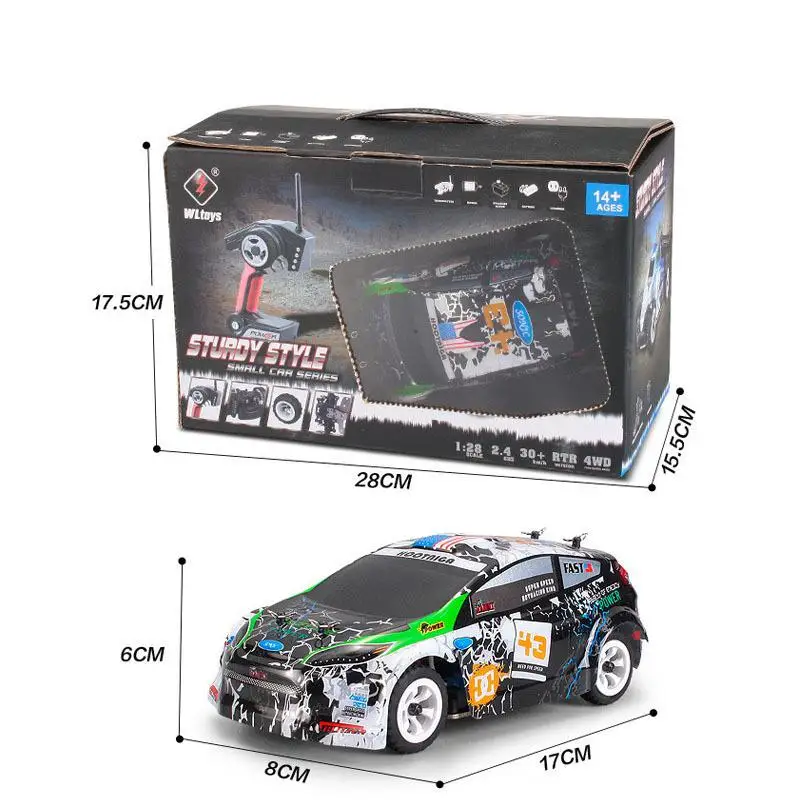 Wltoys K989 1/28 2 4G 4WD матовый Радиоуправляемый раллийный автомобиль RTR с передатчиком