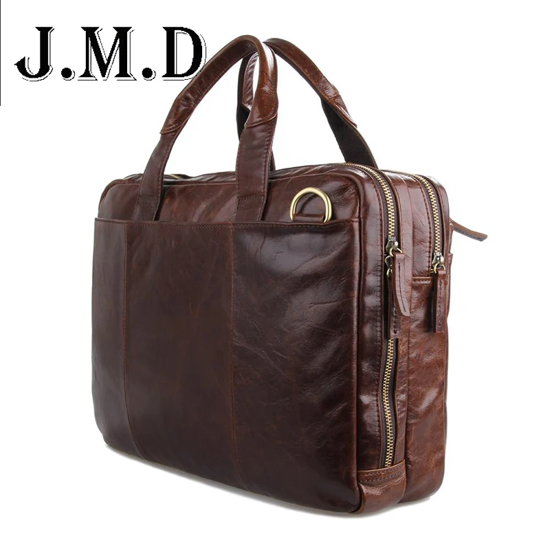 New Men Crazy Horse Leather Portfolio Laptop Bag men High quality Leather Briefcase Messenger Shoulder Handbag Briefcase