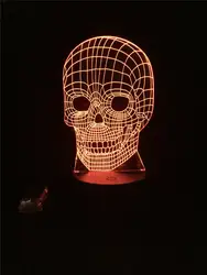 GAOPIN Творческий Череп в форме 3D лампы освещения светодиодный USB Ночная Атмосфера свет многоцветный Touch или удаленного Luminaria пеленальный