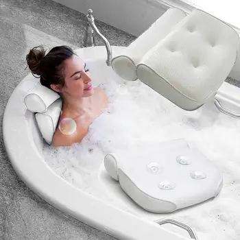 

Massage Bath Spa Pillow Cushion Neck Back Support Foam Comfort Bathtub Tub Pillow White Bathroom Cleaning Shower Pillow