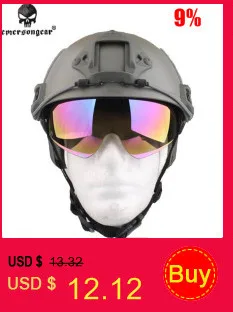 Emersongear Быстрый Шлем с защитными Goggle MH Тип Черный EM8820B