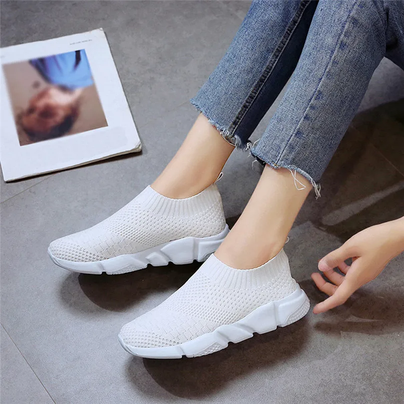 2018 New Outdoors adults trainers Running Shoes woman sock footwear sport athletic unisex breathable Mesh female Sneakers #2a (19)