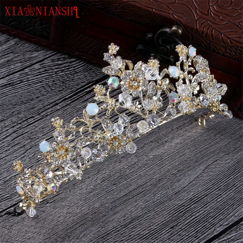 

XIAONIANSHI New Fashion Crystal Flower Headband Hair Accessories Bridal Head Tiaras Hair Jewelry women Luxury wedding crown LS89