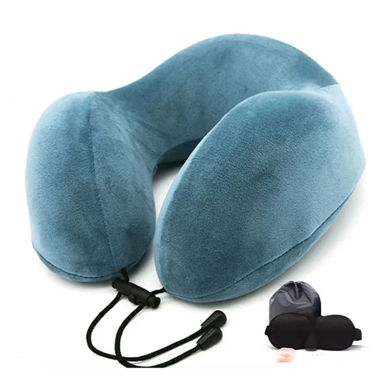 

New U Shape Memory Space Travel Pillow Bed Fittings Adjustable Foldable Head Neck Support Chin Pillow Bed Drop Shipping Textile