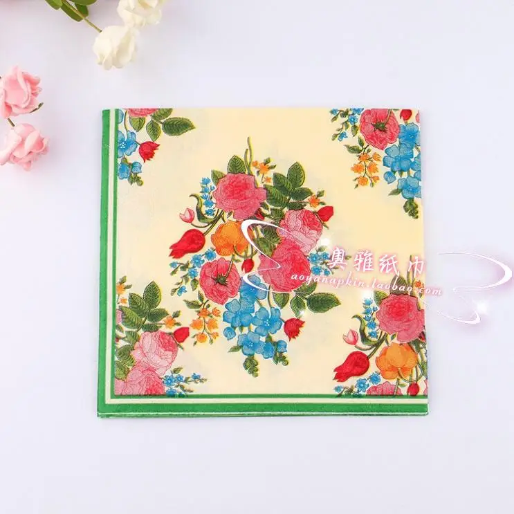 jj250food grade flower paper napkin rose festive party tissue napkins decoupage wedding - Decorative Paper Napkins jj250food grade flower paper napkin rose festive party tissue napkins decoupage wedding - Decorative Paper Napkins