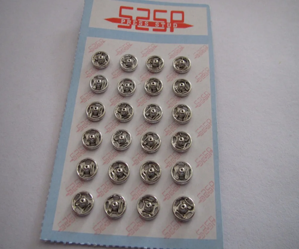 

Free shipping 6mm babay cloths button plating silver press stud high quality metal button 24 set